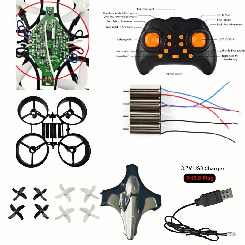 Drone Battery Adapter - 完全DIYドローンキット 2.4G 6軸ジャイロ ヘッドレス 3Dロール Eachine