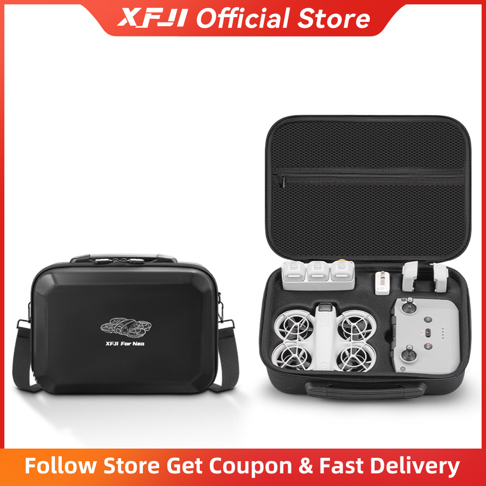Drone Hard Shell Case - XFJI キャリングケース DJI NEOコンボ対応 PUレザー ハードシェル
